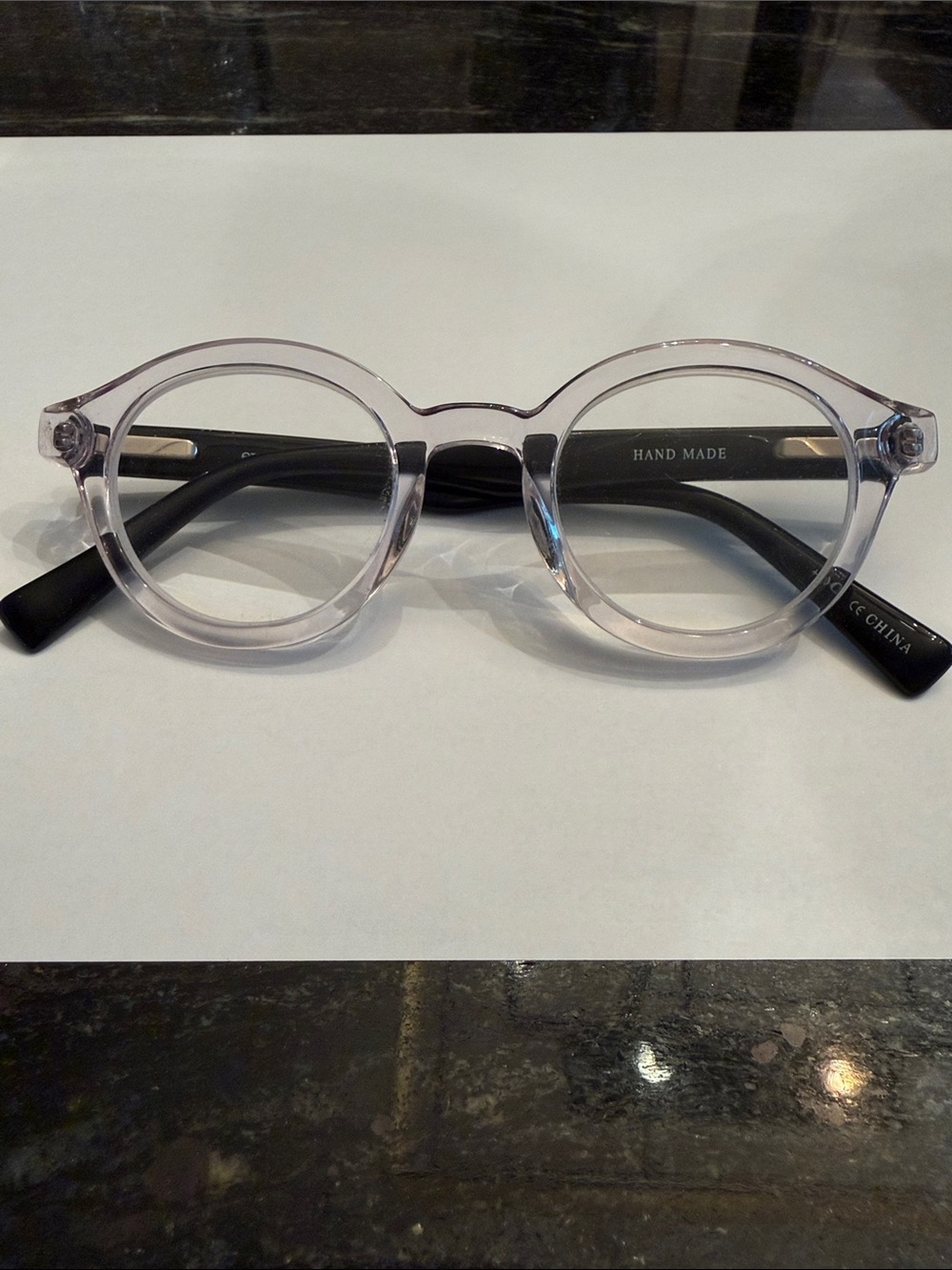 Hand Made Clear Round Women’s Glasses